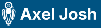 Axel Josh Logo Blauw Wit