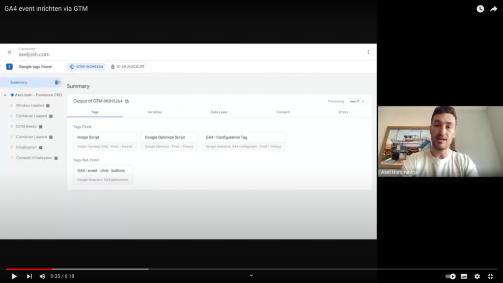 Een GA4 event inrichten in GTM